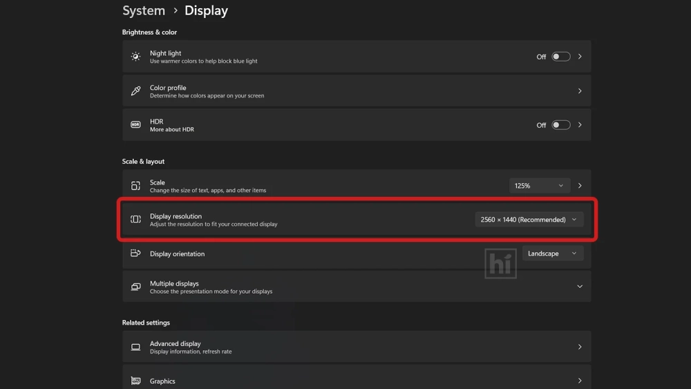 display resolution