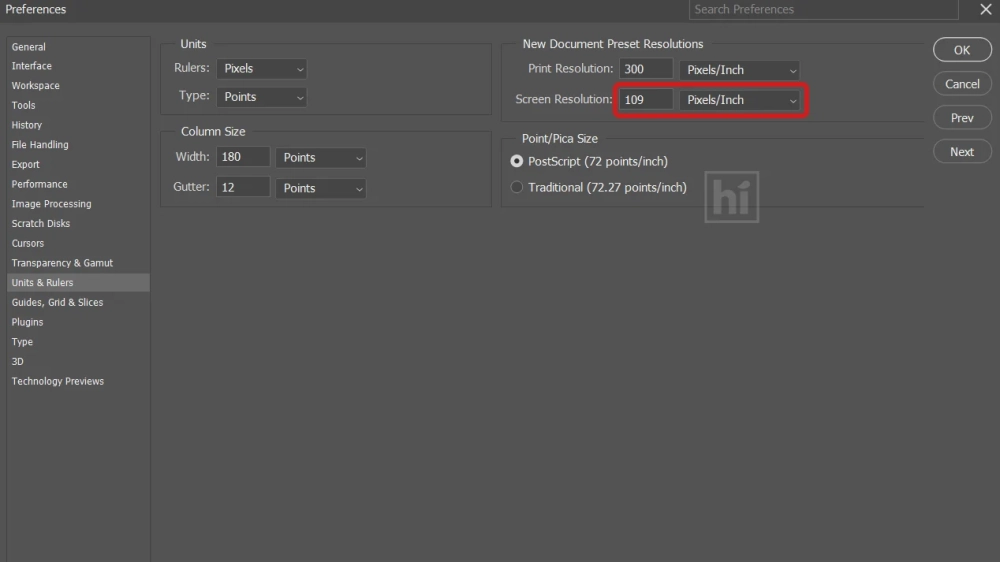 changing photoshop screen resolution
